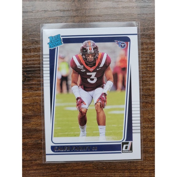 2021 Donruss #339 Caleb Farley - Rookie - Tennessee Titans - NFL - Fresh Pull - Picture 1 of 2